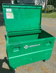 Greenlee Metal Storage Chest Trash Bin On Casters