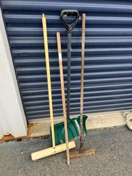 Yard Tools. Bush Broom, Shovel