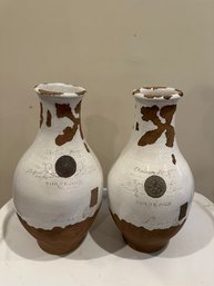 Pair Shabby Chic Vases