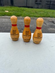 3 Wood Bowling Pins