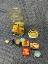 Mason Jar Of Mini Replica Food Toys