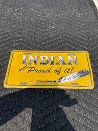 Indian & Proud License Plate