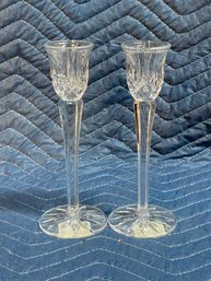 Glass Candle Stick Pair