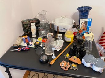 Binoculars, Oriental Statues, Pyrex, Pottery & More - Grab Bag Mix Lot