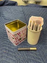 Brush Holder. Tin Box