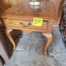 Thomasville Side Table With Drawer - Worn Top