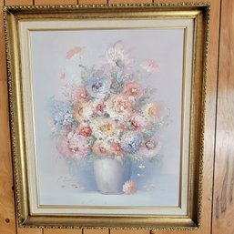 Signed & Framed Art - Floral Arrangement (signature On Left Of Vase)