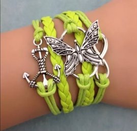 New Leather Charm Bracelet Butterfly Anchor Infinity