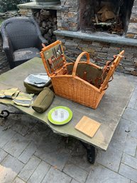 Wicker Picnic Basket With Accessories