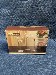 Candle Stick Holders - Glass Trio
