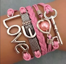 New Leather 5 In 1 Bracelet Love