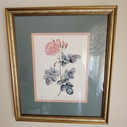 Vintage Framed Rose Artwork