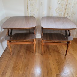 2 MCM Side Tables 2 Tiered Mid Century Modern
