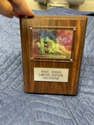 Wade Boggs Hologram On Plaque With Authentic Collector Certificate