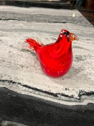 Red Bird Statue Glass
