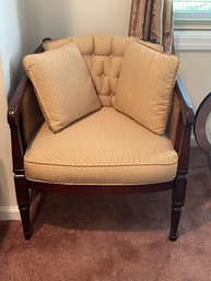 Vintage Side Chair - Rattan & Upholstered