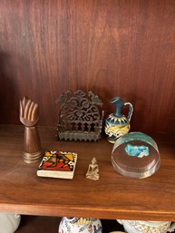 Vintage Miniatures- Greek Pottery, Buddha, Menorah, Carved Wood