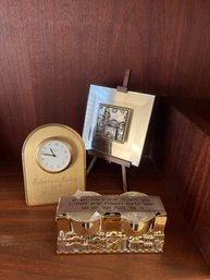 Engraved Clock, Plaque, Judaic Candle