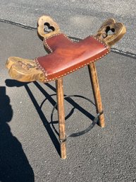 Vintage Brutalist Marbella Chair Stool Amish Primitive Birthing