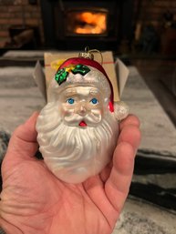 Blown Glass Santa Christmas Ornament