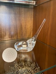 Glass Golf Club & Frosted Glass Golf Ball Desk Decor