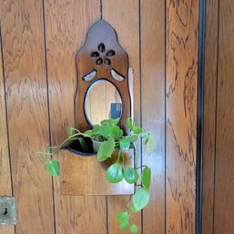 Vintage Wall Plant Holder With Mirror