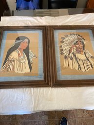 2 Native American Framed Art