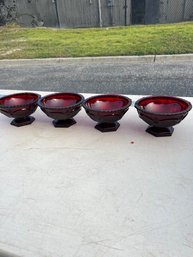 Ruby Red Footed Bowls