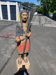 Antique Carved & Painted Native American Cigar Store Solid Wood Statue - Delivery Available Long Island ONLY