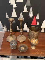 Vintage Incense Burner, Candle Stick Holders, Indian Cigarette Holder