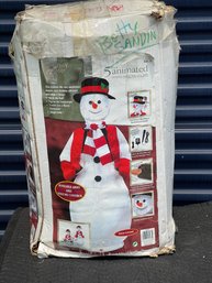 5 Ft Animated Snow Man - Sings ! Christmas In July