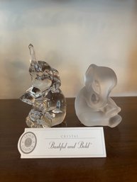 2 Lenox Crystal Elephants