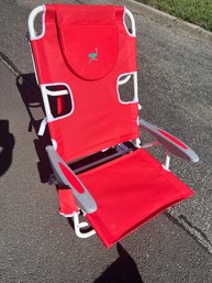 Red Folding Beach Chair Sand Lounger