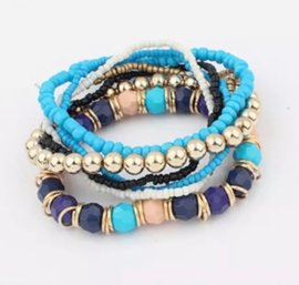 New 7 Pc Stretchy Bracelet Set