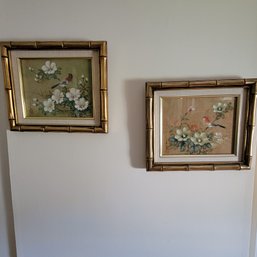 2 Vintage Art- Bamboo Frame (floral/birds)