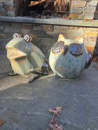 Owl & Frog Statue