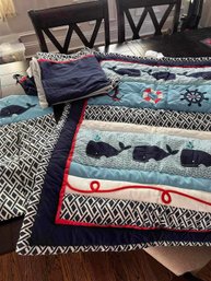 Whale Baby Crib Blanket And Sheet Set - Gorgeous