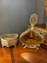 Vintage Vanity Box And Perfume Bottle