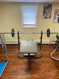 Weider Weight Bench And Bench Press Bar & Weights