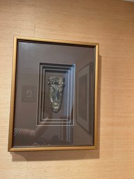 Signed Face Sculpture In 3D Box Frame - Santos