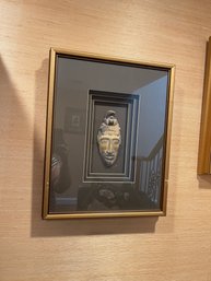 Signed Face Sculpture In 3D Frame - Santos