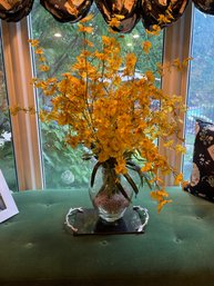 Floral Arrangement In Vase With Platter