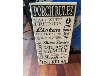 Porch Rules Wall Sign