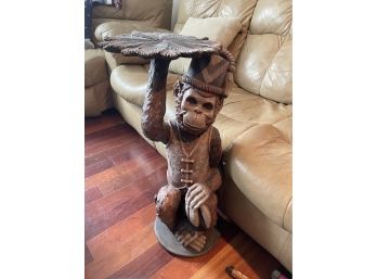 Carved Bell Boy Monkey Table Stand