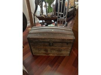 Antique Wood Steamers Trunk Ship Trunk - M S Casey New York