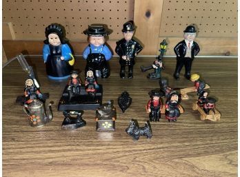 Vintage & Antique Amish Cast Iron Figures Folk Americana