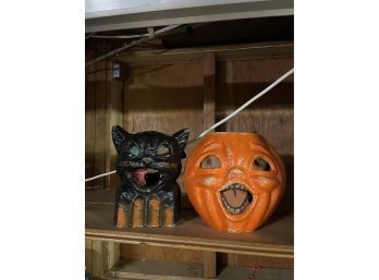 MCM Mid Century 50s Paper Mache Halloween Lantern Retro