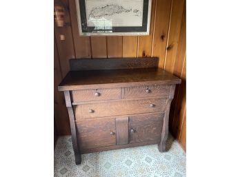 Antique Sideboard Tiger Wood