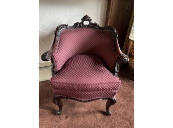 Vintage Carved Wood Arm Chair