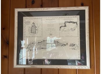 Framed Map - Roatan Honduras